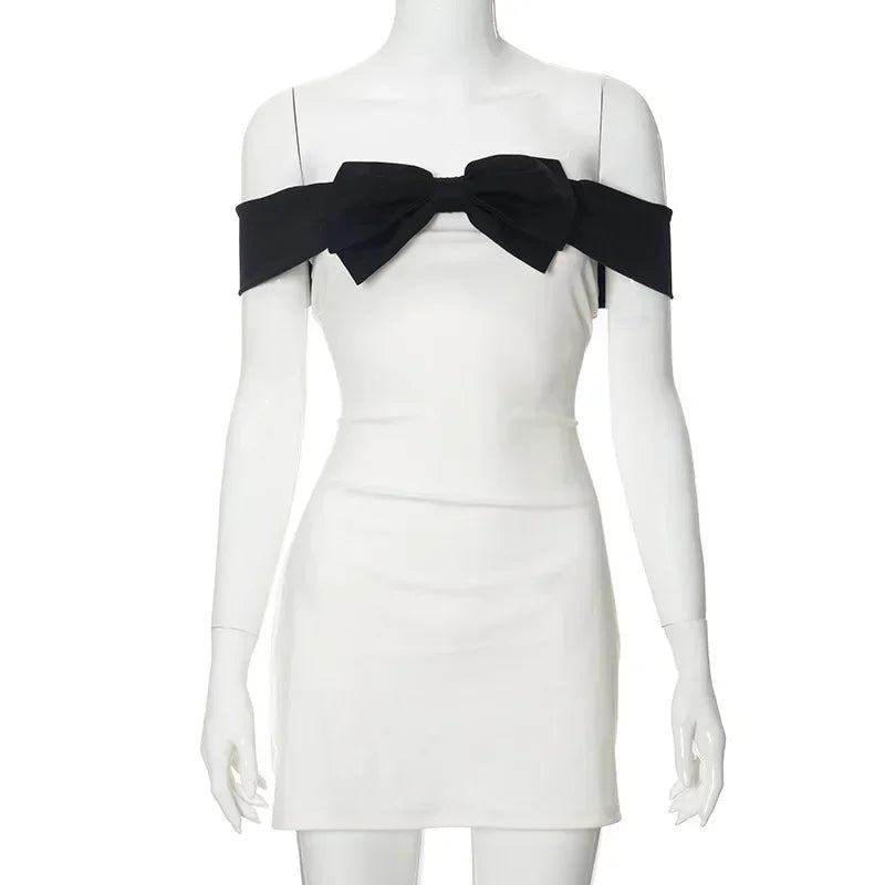 Elegant Off-Shoulder Mini Dress for Women – Slim Fit Party Wear - Image 6