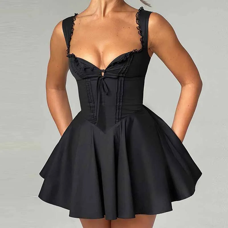 Y2K Vintage Mini Corset Dress with Ruffle Hem - Image 6