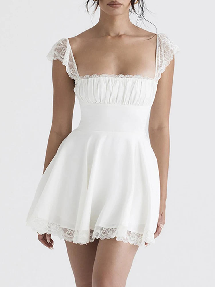 Vintage Lace Trim Backless Summer Dress for Women - Image 9