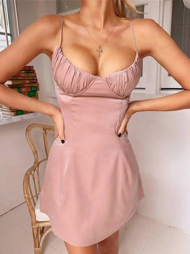 Elegant V-Neck Mini Dress for Summer Parties and Club Wear