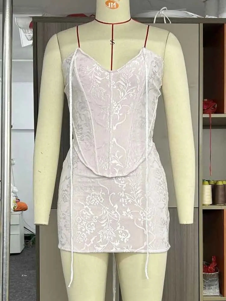 Chic Backless Lace-Up Two-Piece Mini Skirt Set - Image 5