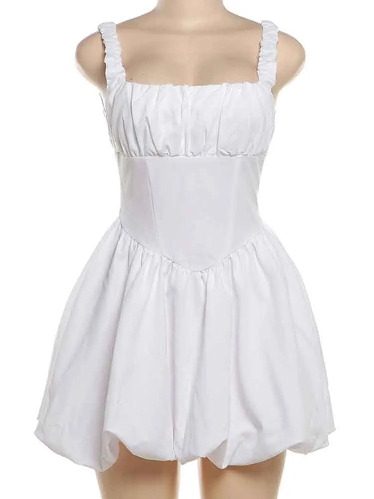 Elegant White Backless Ruffle Mini Evening Dress for Women - Image 5