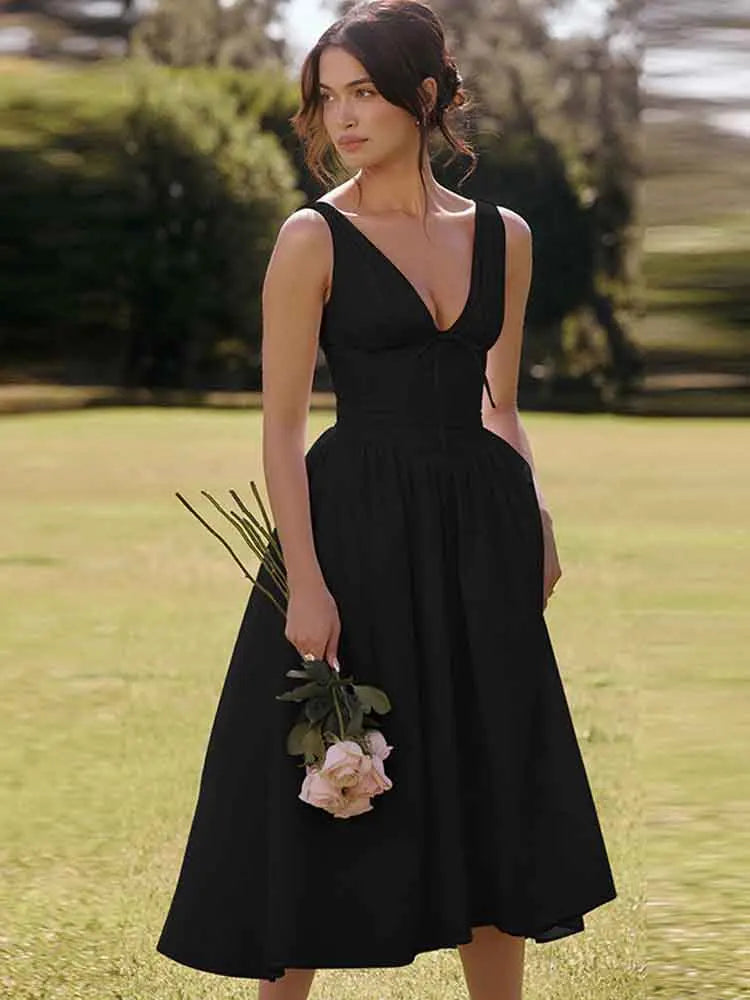 Elegant Pink Pleated Backless Bodycon Maxi Dress for Summer - Image 5