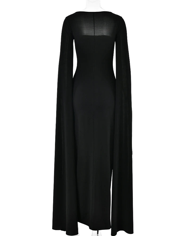 Elegant Pleated Long Sleeve Bodycon Evening Dress for Women - Image 6