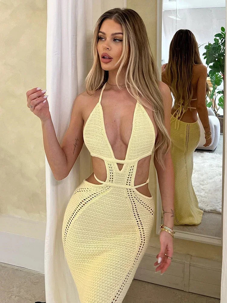 Summer Halter Backless Mini Dress for Women - Image 5