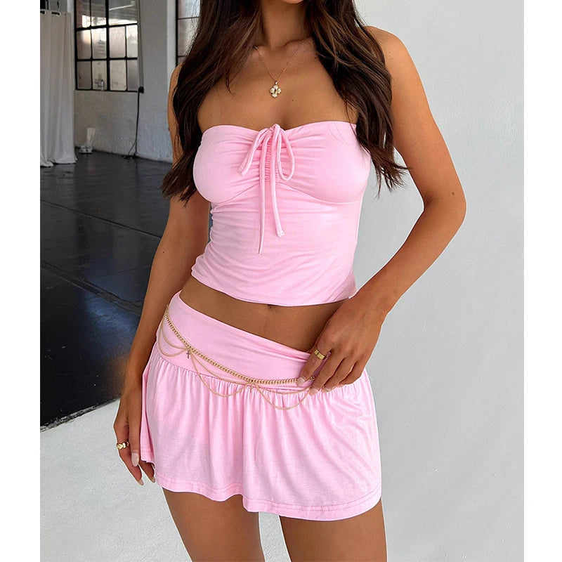 Sleeveless Backless Crop Top & Bodycon Mini Skirt Set - Image 6