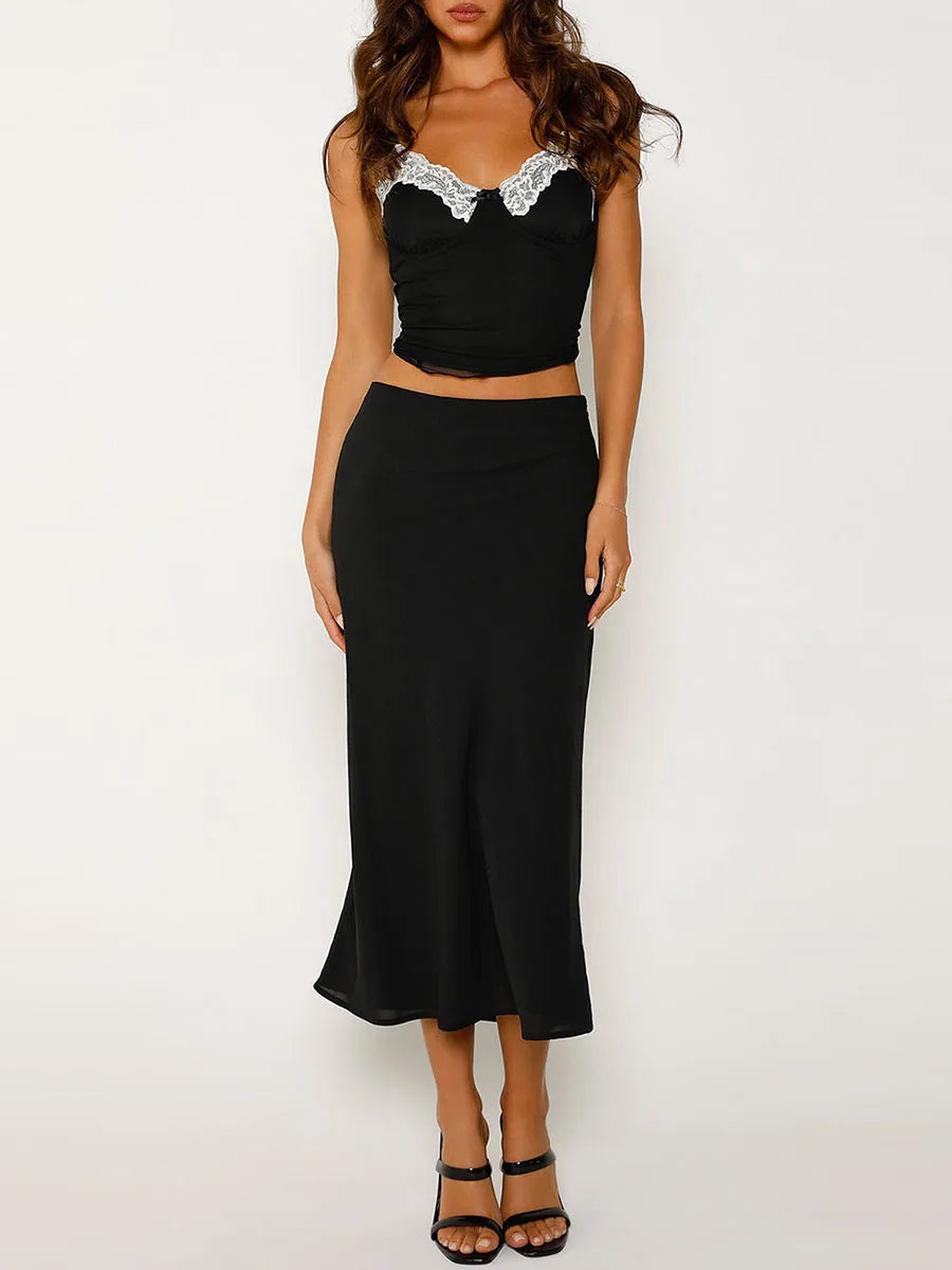 Women's Summer Lace Cami and Midi Skirt Set - Image 4