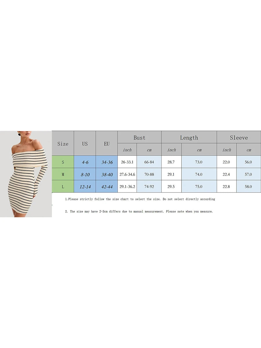 Elegant Stripe Boat Neck Mini Dress for Women - Image 7