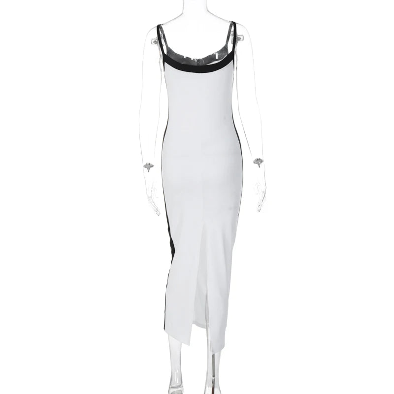 Chic White Sleeveless Maxi Dress with Slit for Parties - Image 7