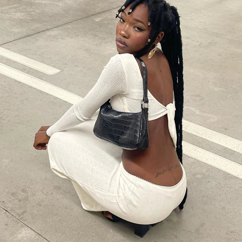 Boho Beach Backless Crop Top and Skirt Set - Image 7