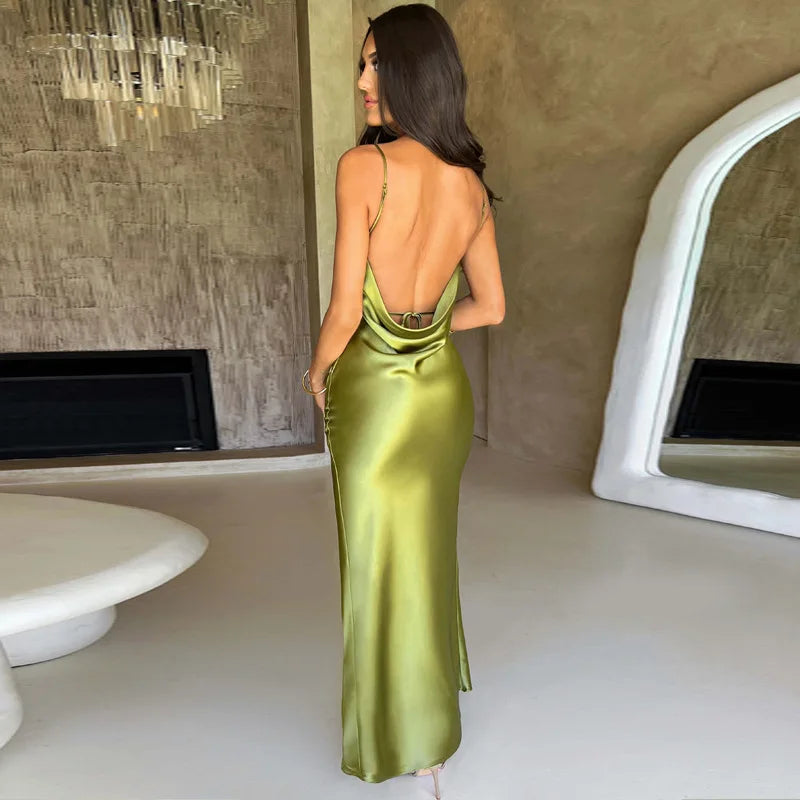 Y2K Summer Backless High Slit Long Dress for Nightclubs - Image 3