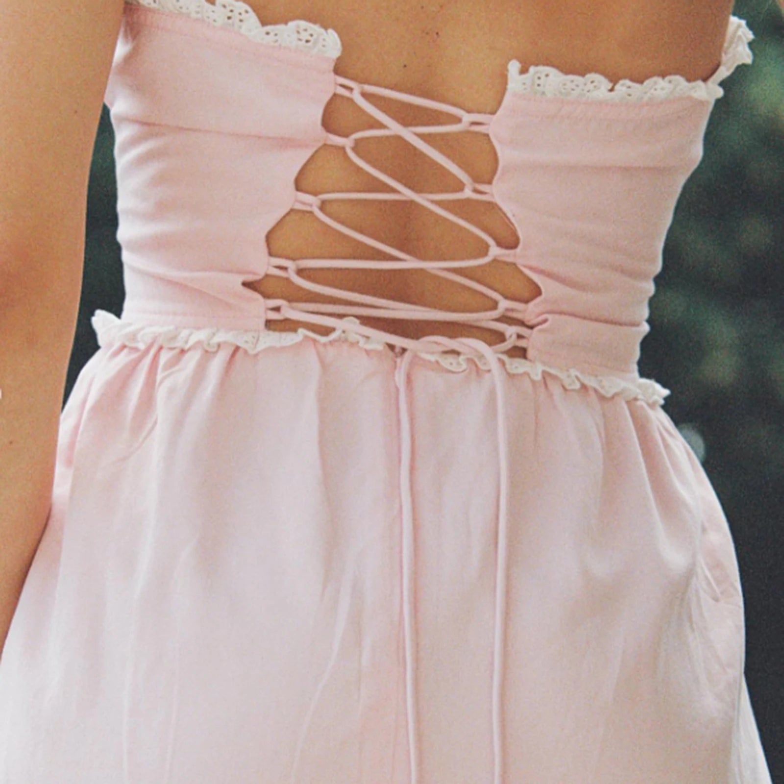 Strapless Lace Trim Mini Dress for Night Out - Image 6