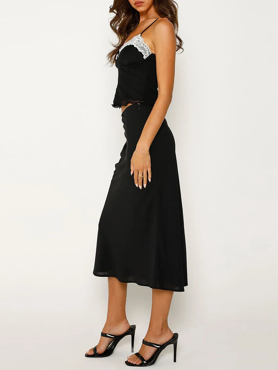 Women's Summer Lace Cami and Midi Skirt Set - Image 3