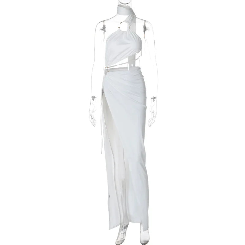 Chic Backless Hollow Out Open Fork Fall Dresses for Women - Image 8