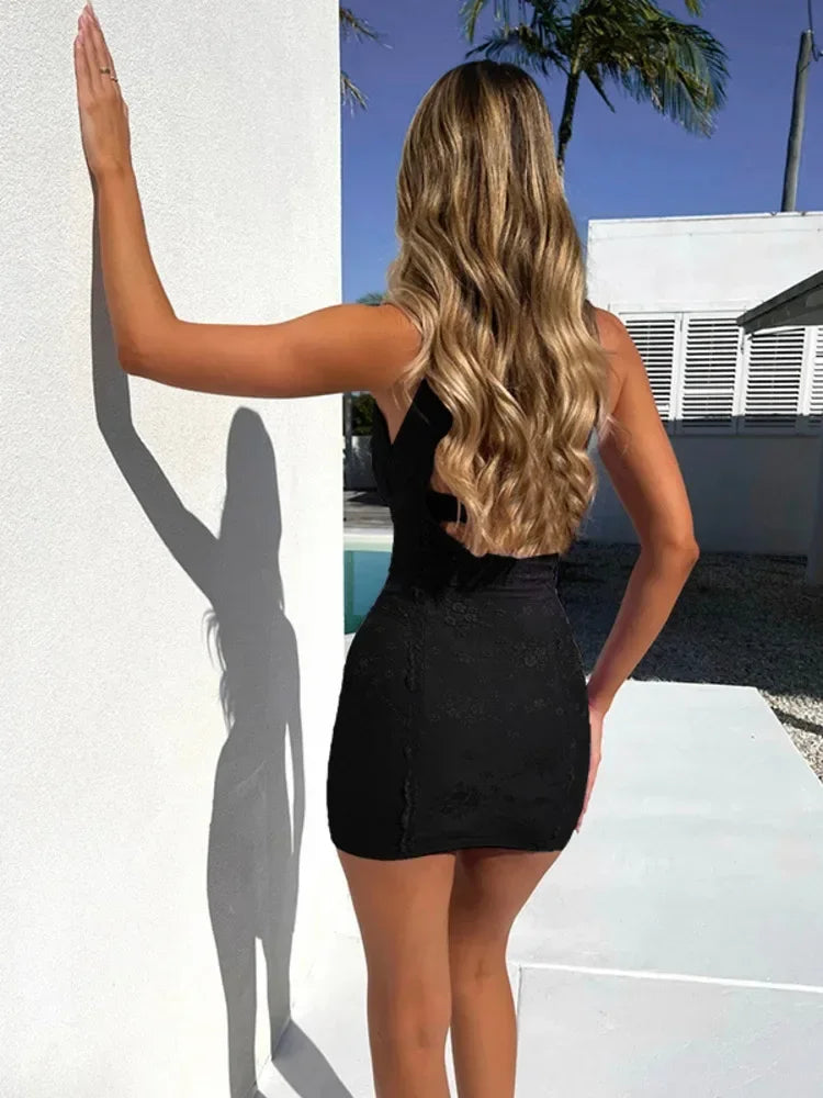 Sexy Backless Lace Mini Dress for Women - Bodycon Party Wear - Image 7