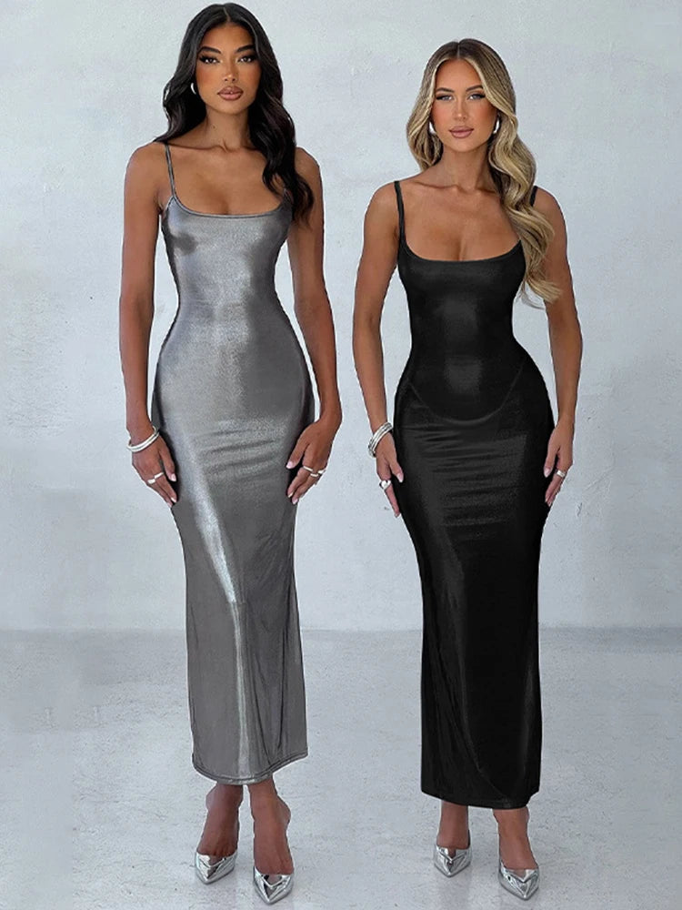 Stylish Faux Leather Bodycon Midi Dress for Women - Image 3