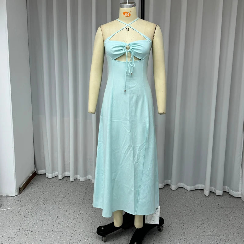 Maxi Dress for Women - Summer Halter Style with Slit - Image 5
