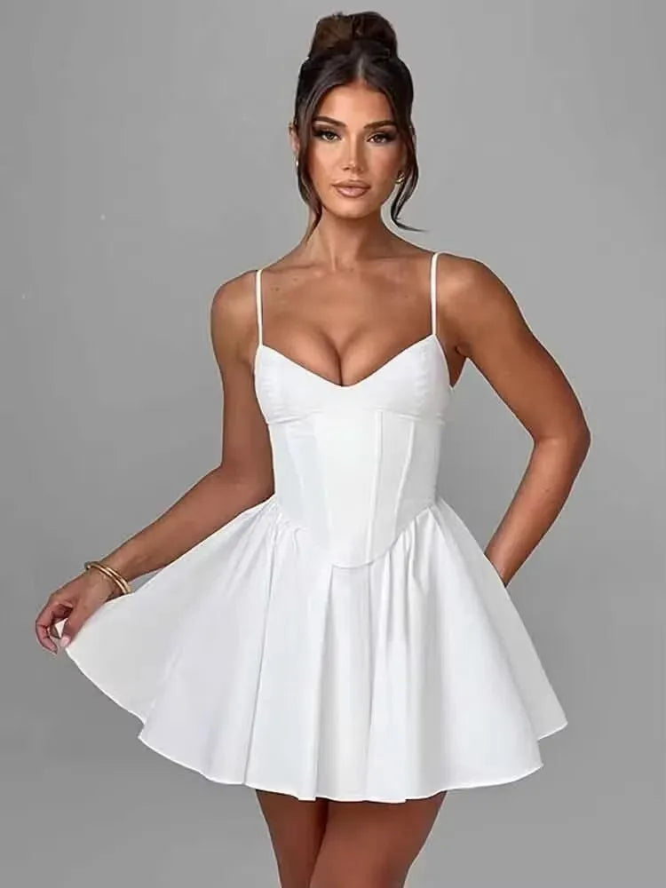Elegant White A-Line Square Collar Evening Party Dress - Image 19