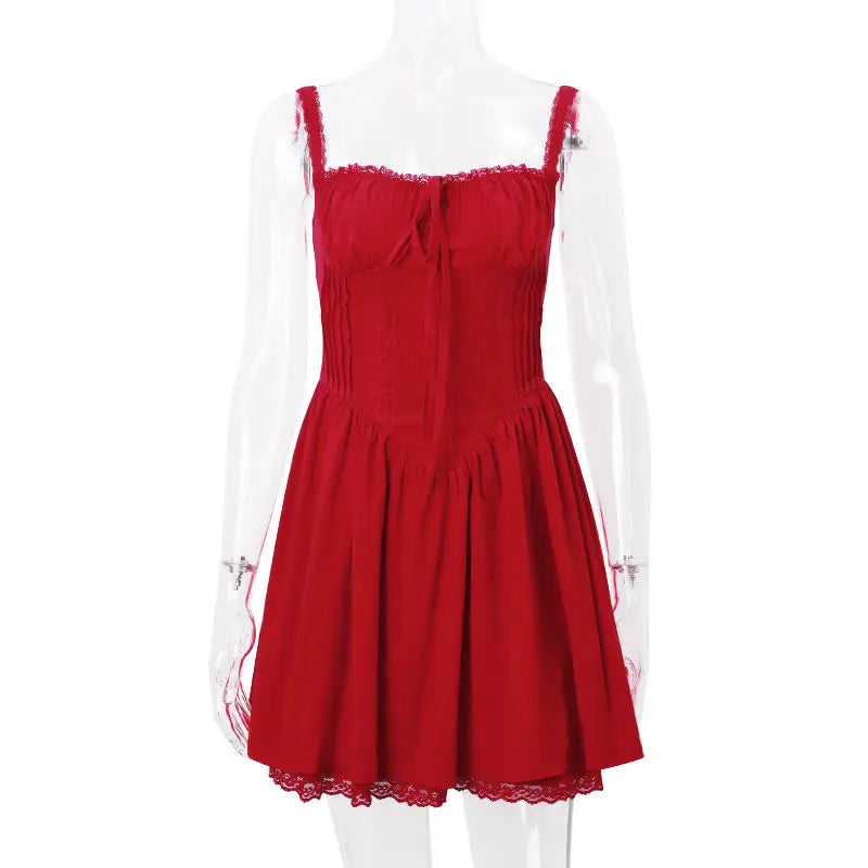 Elegant Red Sleeveless Mini Dress for Parties - Image 6