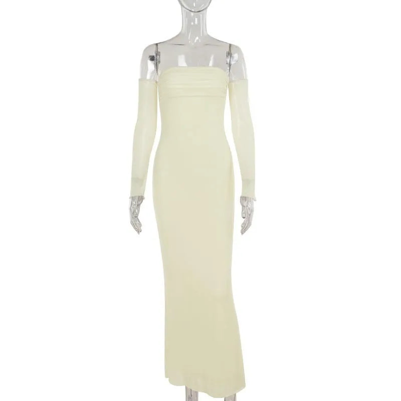 Elegant Strapless Backless Long Sleeve Party Dress for Women - Image 6