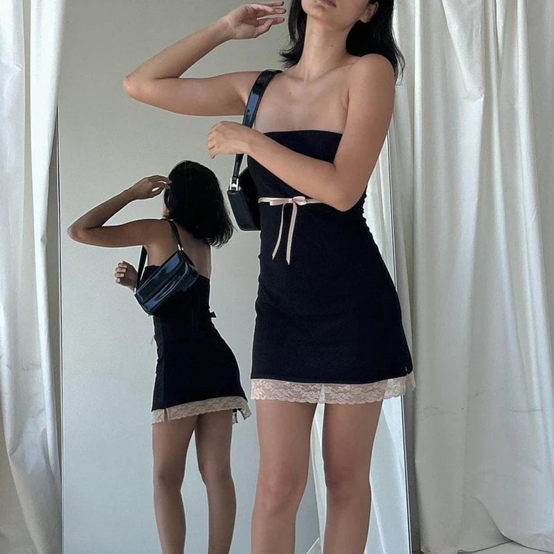 Chic Backless Tube Dress with Lace Trim for Parties - Image 5