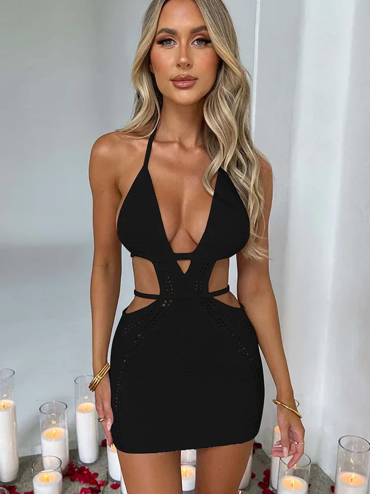 Summer Halter Backless Mini Dress for Women - Image 8