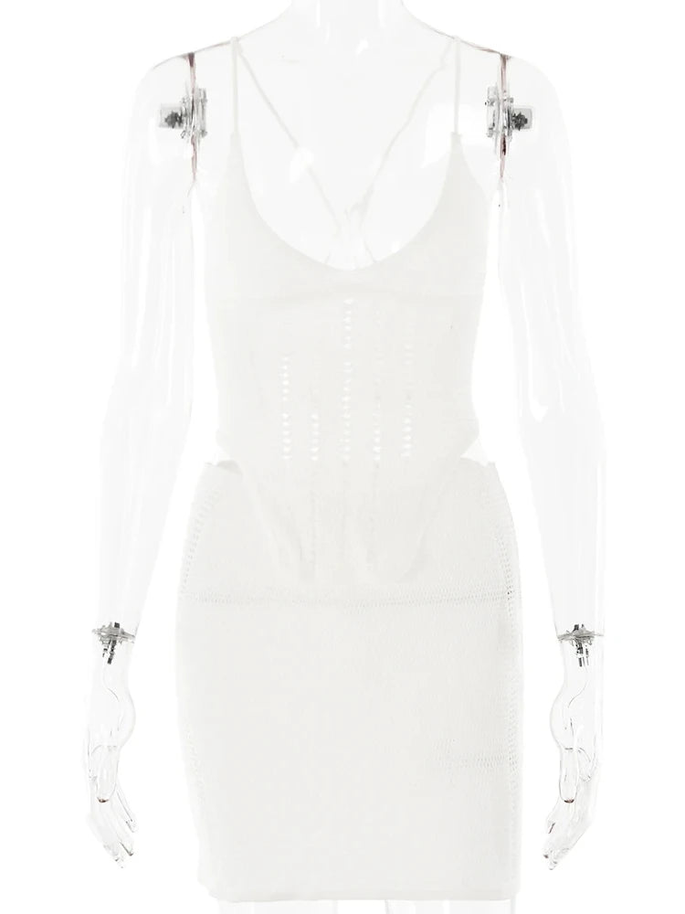 Knitted Sexy Hollow Out Two-Piece Set for Women - Image 8