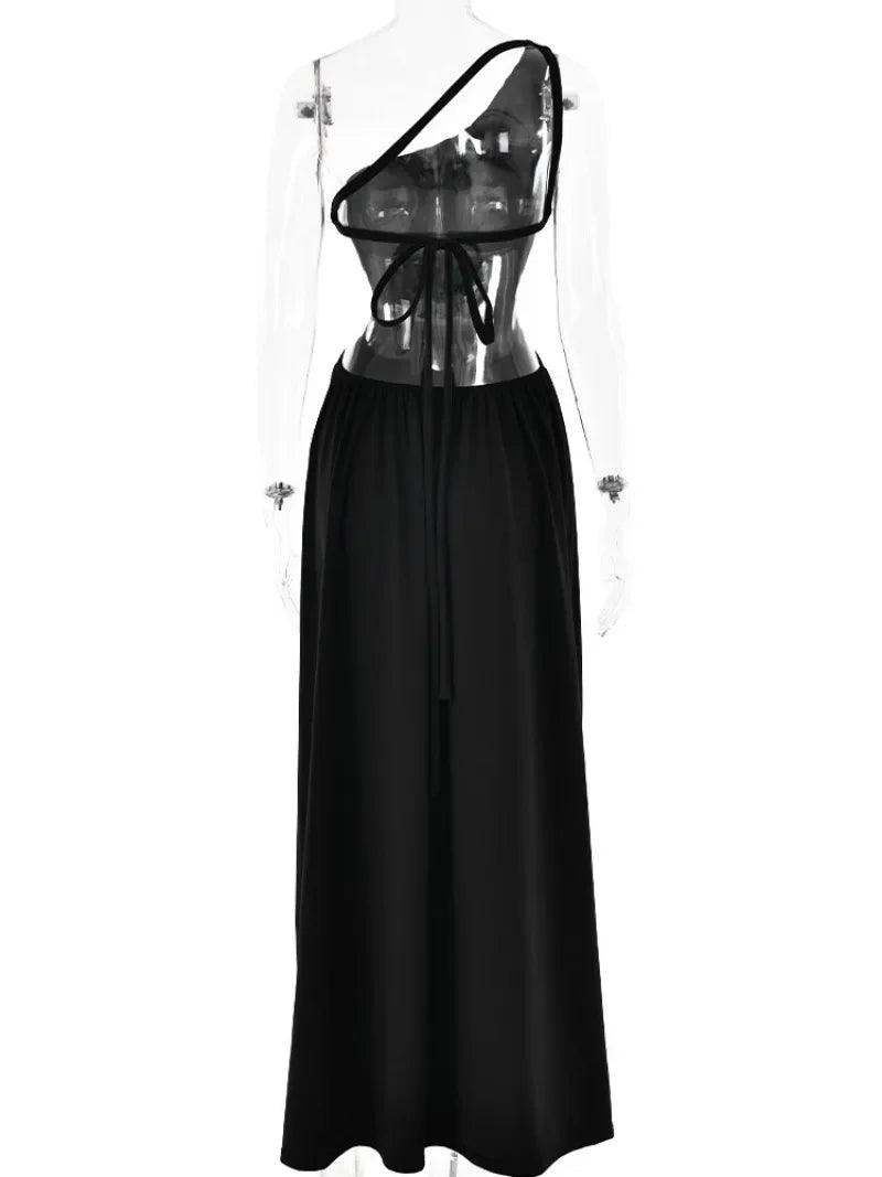 Elegant One Shoulder High Slit Summer Evening Dress for Women - Image 6