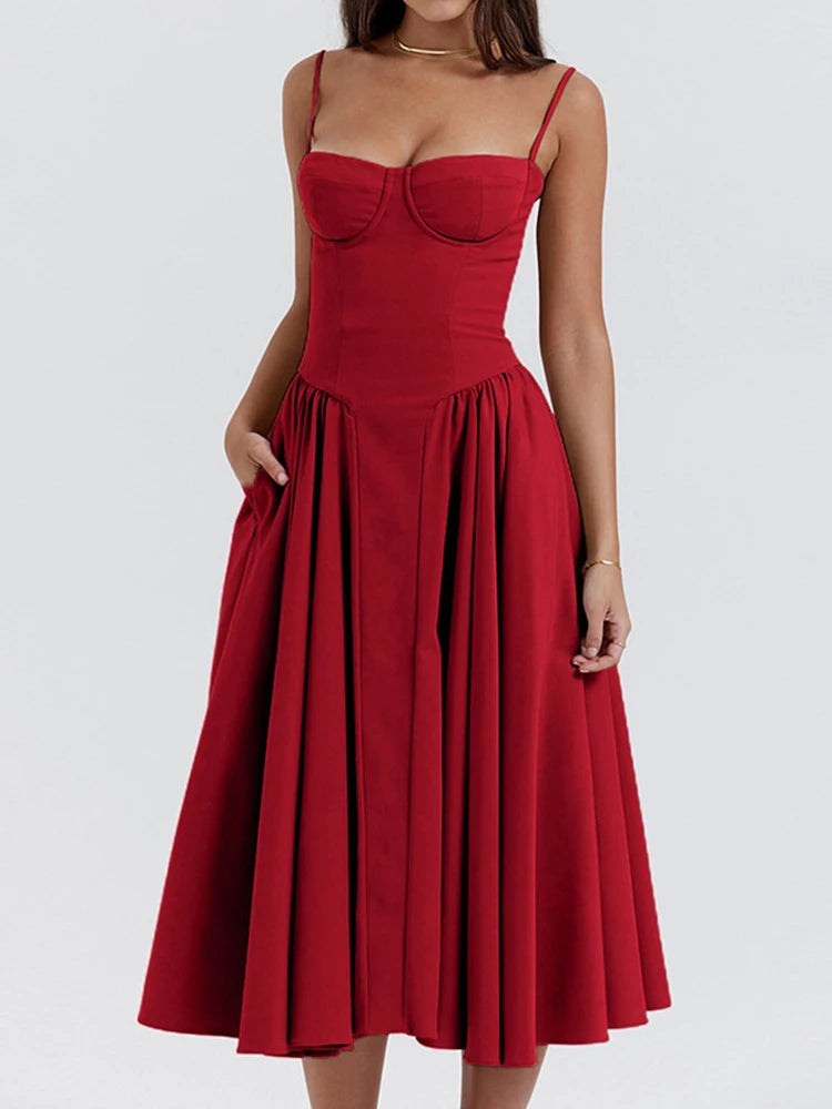 Elegant Sleeveless Backless A-Line Pleated Dress for Summer Events - Image 7