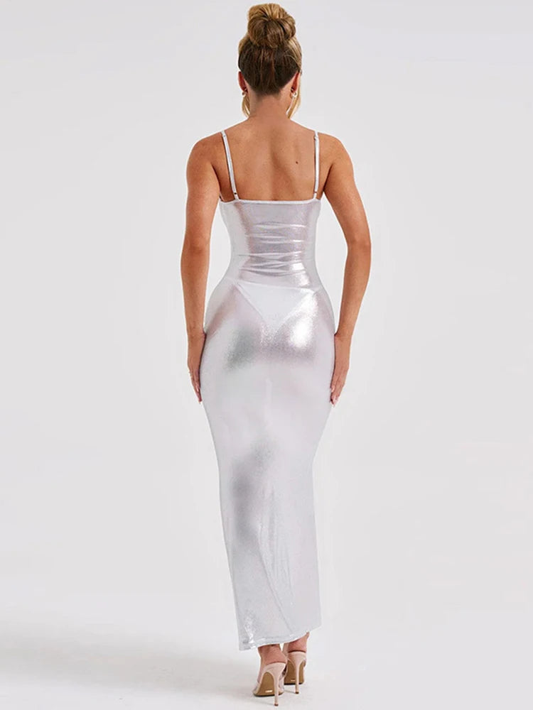 Stylish Faux Leather Bodycon Midi Dress for Women - Image 5