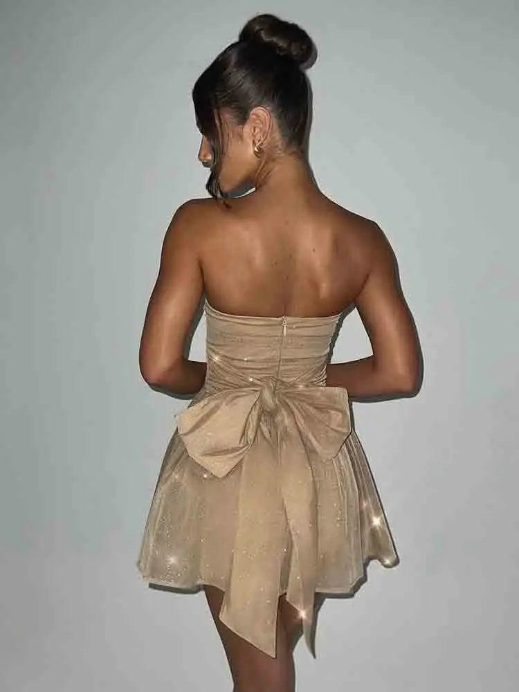 Black Glitter Backless Bodycon Mini Dress for Parties - Image 4
