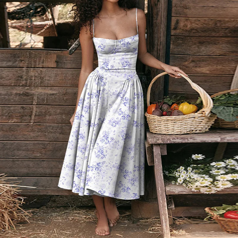 French Retro Women's Summer Skirt with Suspenders - Image 7