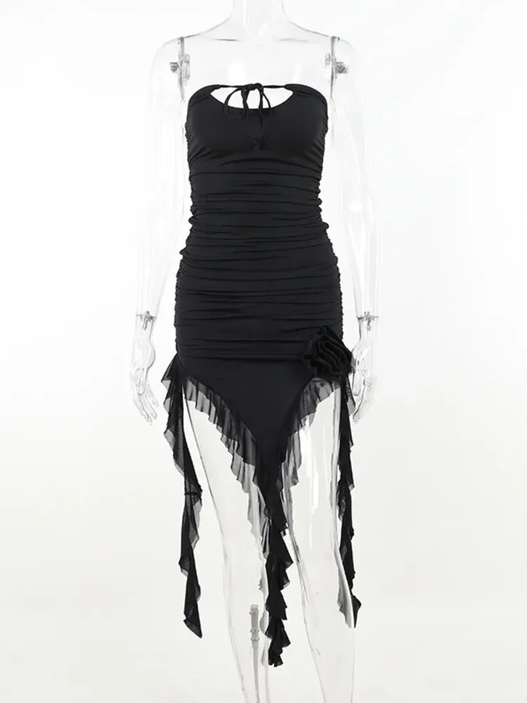 Summer Ruffle Mini Dress: Off-Shoulder & Lace-Up Style - Image 7