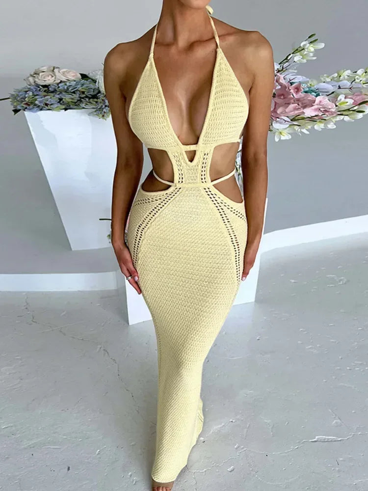 Hollow Out Backless Maxi Dress for Women - Sexy Party Style - Image 9