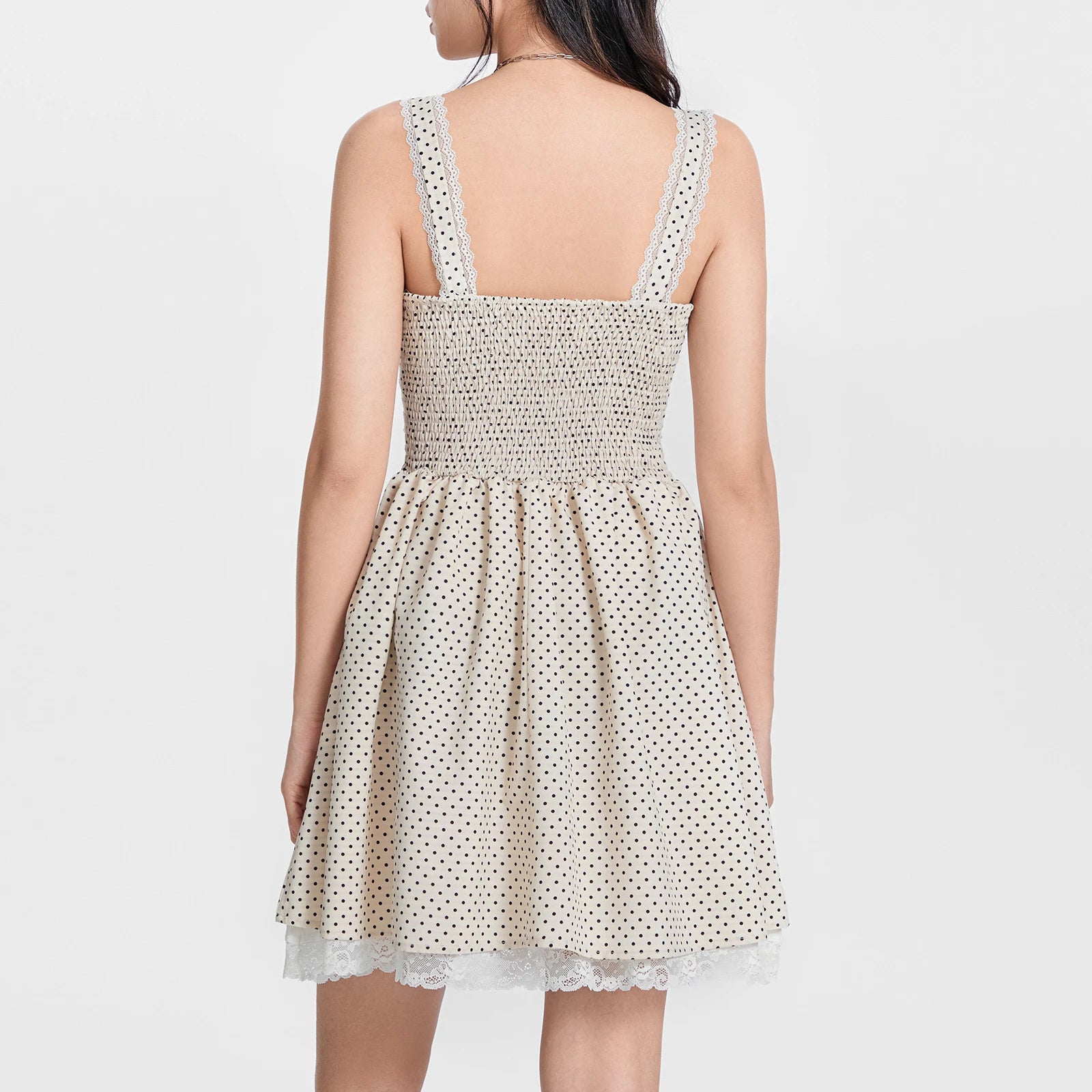 Summer Dot Print A-Line Mini Corset Dress - Image 8