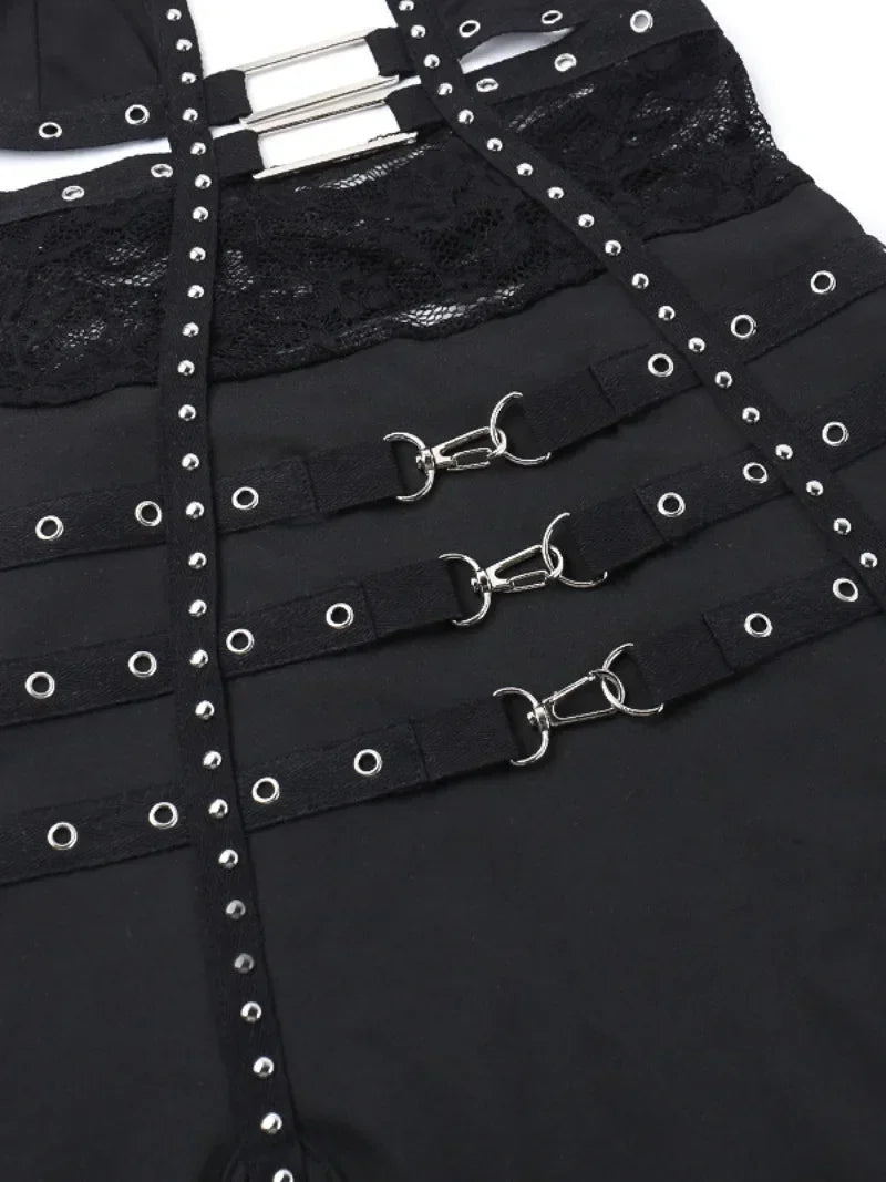 Chic Black Backless Halter Mini Dress for Night Out - Image 6