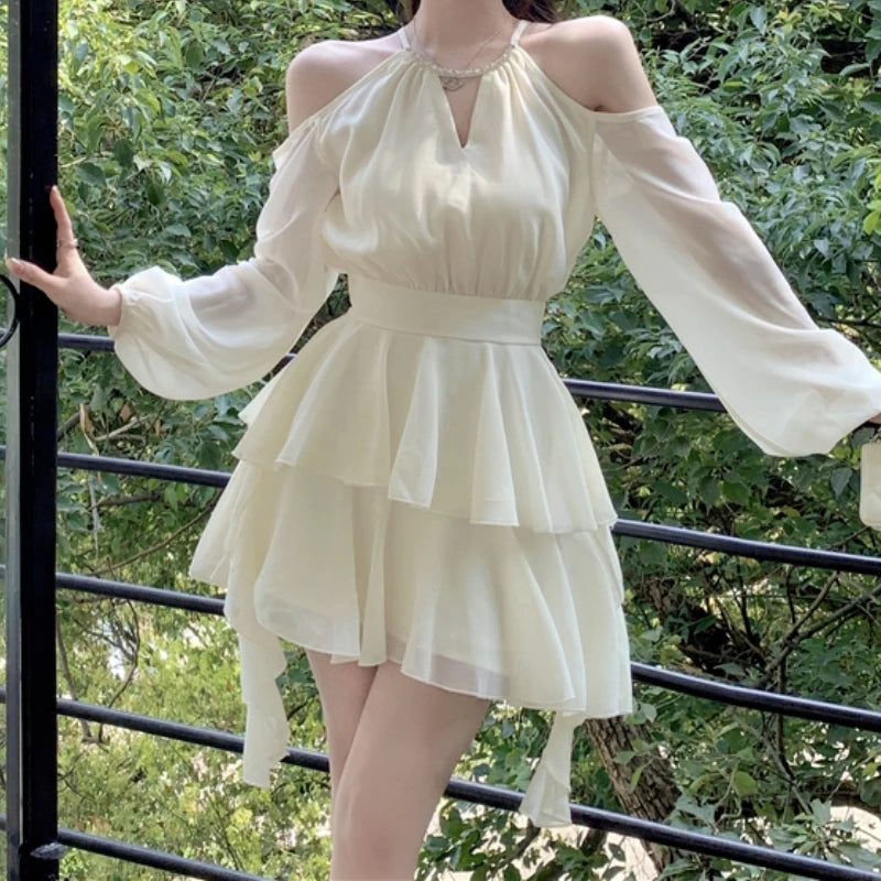 Elegant Fairycore Chiffon Mini Dress for Summer Style - Image 6