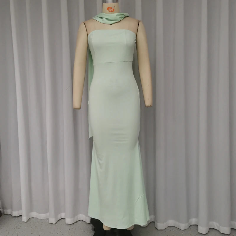 Elegant Sleeveless A-Line Mermaid Dress for Summer Parties - Image 4