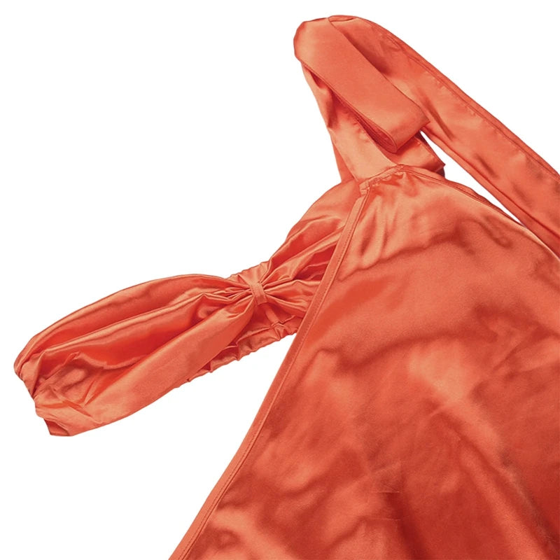 Elegant Hollow-Out A-Line Satin One Shoulder Dress for Parties - Image 7