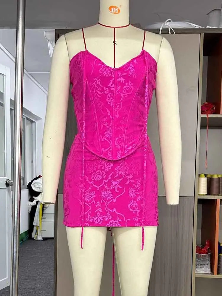 Chic Backless Lace-Up Two-Piece Mini Skirt Set - Image 6