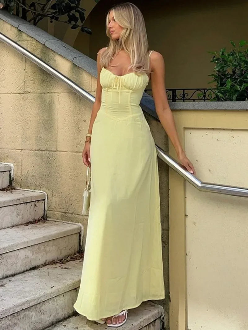 Summer Sleeveless High Waist Lace-Up Corset Dress - Image 3