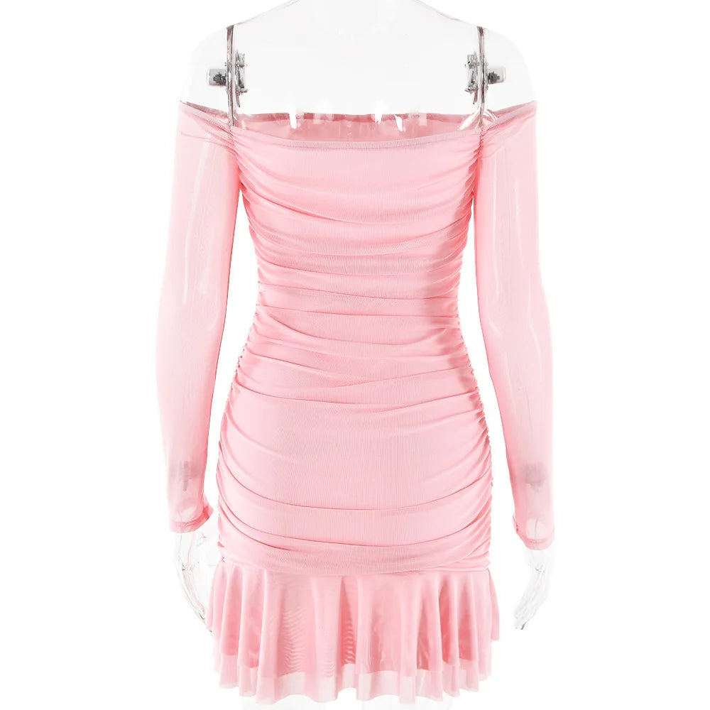 Elegant Ruffle Strapless Backless Bodycon Mini Dress for Parties - Image 6