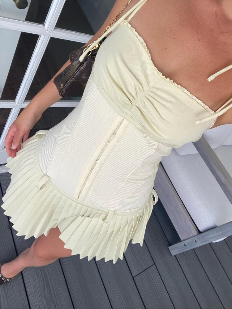Chic Beige A-Line Summer Dress for Women - Image 5