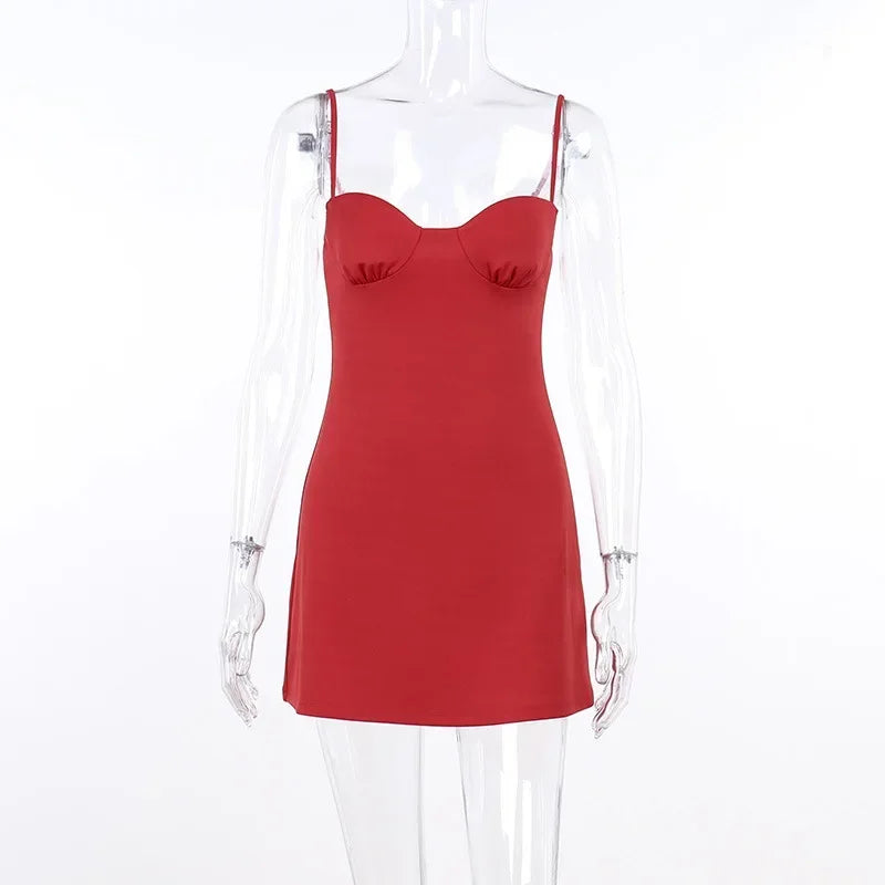 Elegant Red Lace-Up Backless Mini Dress for Parties - Image 6