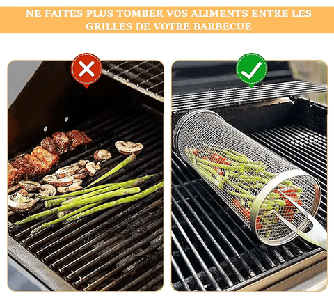 Panier Barbecue Grille en Acier Inoxydable pour Légumes et Poissons