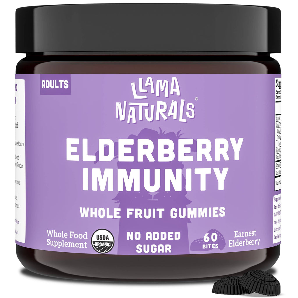 Llama Naturals Kids Whole Fruit Immunity Gummies - Elderberry