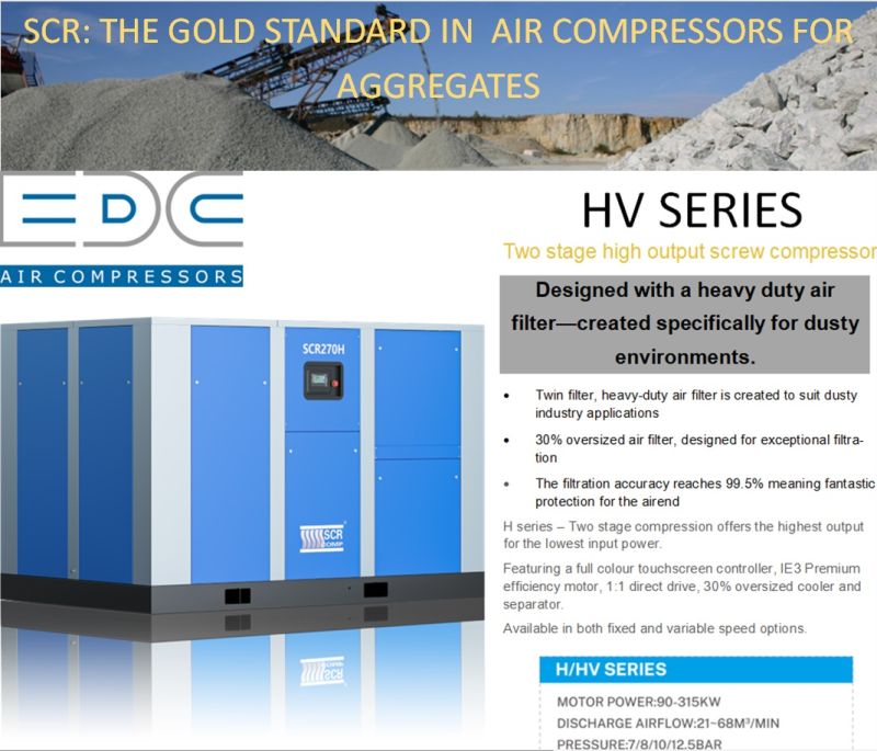 scr air compressors for the aggregate industry