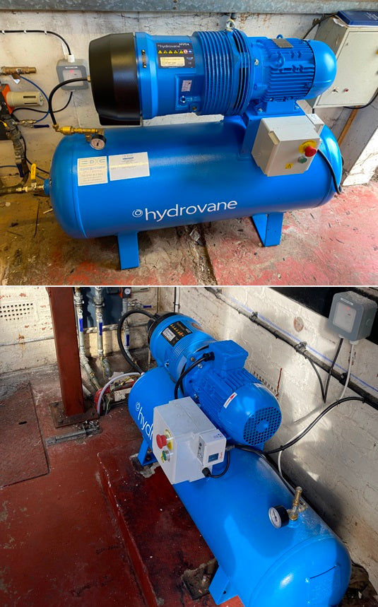 installation of a hydrovein air compressor on site 