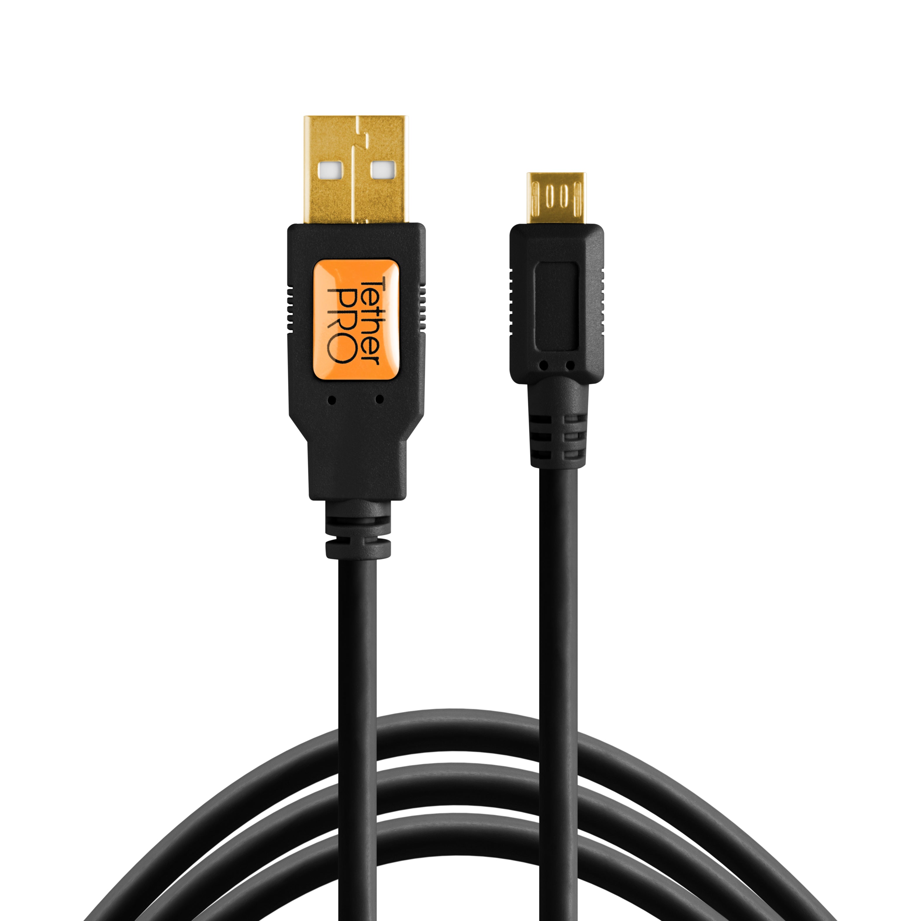 Tether Tools TetherPro USB 2.0 A Male to Micro-B 5-pin 15' (4.6m) - Black