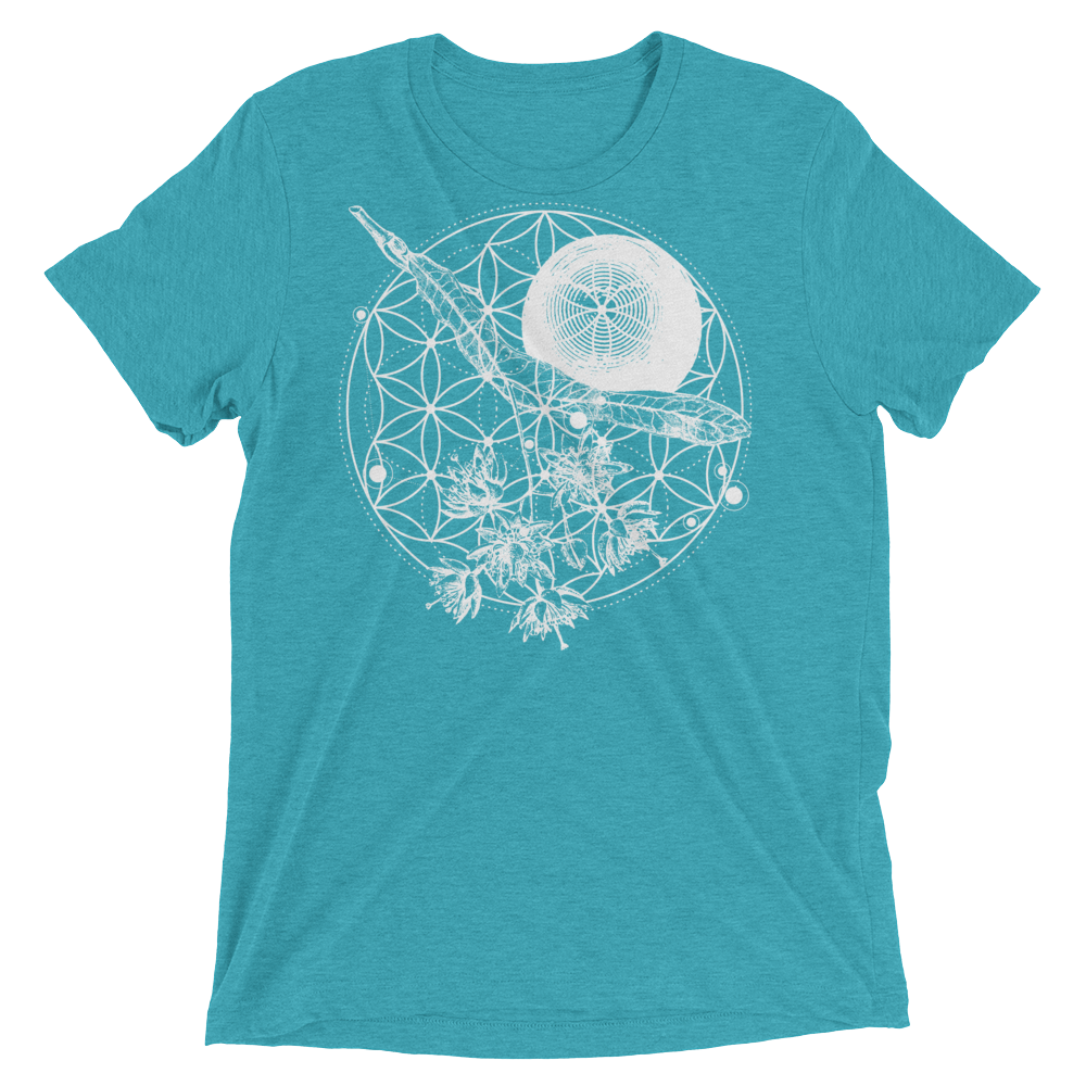 Mens T-shirt Flower of Life- Blue – Dreamtime Clothing